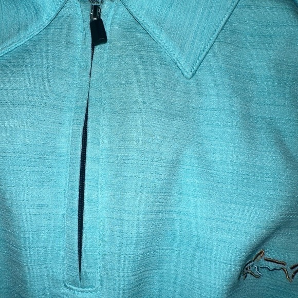 Men’s Pre Own As Is size S Small Greg Normal Play Dry Golf Polo Zip turquoise - Picture 2 of 4